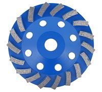 Taza de muela abrasiva de diamante, 18 dientes, azul, 150 mm, para lijar hormigón, piedra, cemento, cuerpo de acero duradero, tratado térmicamente, larga vida útil, accesorios