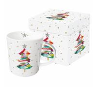 Taza de Navidad con diseño de árbol de Navidad de porcelana, 0,4 x 10,5 cm