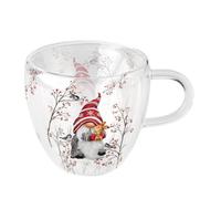 Taza de Navidad con diseño de enano con conejo de porcelana. Taza para mesa y como regalo, 0,4 x 10,5 cm