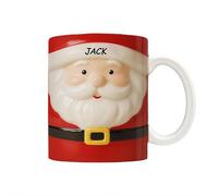 Taza de Navidad personalizada de Papá Noel con nombre, taza de café de cerámica con asa, taza de café navideña para té de cacao caliente, lavado a mano, Navidad festiva como vajilla