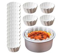 Taza de papel para tartas, 50 moldes para hornear, moldes redondos de papel pergamino, utensilios para hornear de papel, forros de postre, envoltorios de cupcakes para horno, freidora de aire
