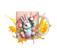 Taza de Pascua - Taza de café de conejo de 9 cm | 350 ml de cerámica lindo vaso | Conejo de Pascua ug tazas para beber - para el hogar, sala de estar, cocina, comedor, oficina, apartamento, dormitorio