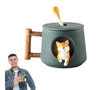 Taza de perros de cerámica - taza de café para perros, par de taza de café | 420 ml creative dulce 3d caracol shiba inu dog cafe tazs, divertida taza de leche de té animal-animal hecha de cerámica, ún