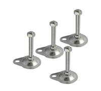 Taza de pie ajustable M12 M14 M16 Rosca 60-150 mm Longitud Hierro galvanizado Base 76 mm 4 piezas(M16x80mm)