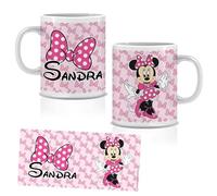 Taza de plástico personalizada. Ideal para el colegio y la guardería. VUELA AL COLE. Regalos Personalizados. Diferentes Modelos a Elegir (Minnie rosa)