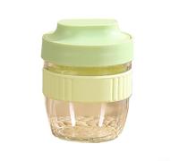 Taza de plástico reutilizable para frutas para el desayuno, preparación de ensalada con tapa, cierre hermético con cuchara, apto para lavavajillas, microondas, diseño compacto de transporte (verde)