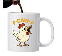 Taza de pollo de cerámica de 350 ml, taza de cerámica F-Caw-F, taza de café de gallo Fcawf, taza de animales de granja para café, té, leche, bebidas calientes, decoración de cocina y uso diario en el