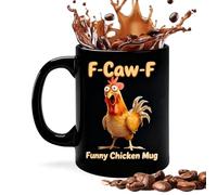 Taza de pollo divertida | Taza de cerámica para café con mango - Tazas temáticas animales - para vino cerveza leche, salón, oficina, restaurante, hotel docentes, cumpleaños,