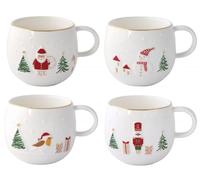 Taza de porc.400 ml en color box 4 decoraciones ass. LET IT SNOW