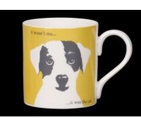 Taza de porcelana china con diseño de cachorro de Scruff con texto en inglés"it was the cat", diseño de perro con texto"Stoke on Trent, England"