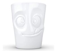 Taza de porcelana con asa FIFTYEIGHT PRODUcTS TASSEN, edici?n Tasty Face, 11 oz blanca (taza de caf? individual) taza de caf?