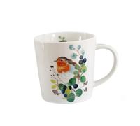 Taza de porcelana con diseño de petirrojos y animales en caja de regalo a juego. Taza con diseño de petirrojos y como regalo, 0,4 x 9,7 cm