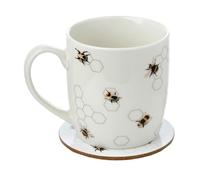 Taza de Porcelana y Posavasos Puckator - Abejas