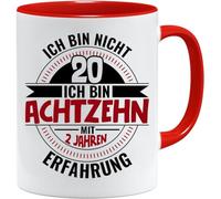 Taza de regalo de 20 cumpleaños con texto en alemán | Ich Bin nicht 20 Ich bin 18 con 2 años de experiencia, ideas de regalo de cumpleaños | regalos para papá | taza de abuelo | ideas de regalo
