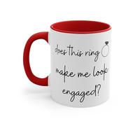 Taza de regalo de compromiso, taza de té, Does This Ring Make Me Look Engaged, regalo para amantes del café, propuesta de novia para ser mejor amiga, taza de café divertida de 325 ml, taza de cerámica