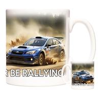 Taza de regalo de Rally Car con texto en inglés "I Would Rather Be Rallying", ideal para microondas y lavavajillas.