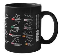 Taza de regalo F1 Grand Prix Car Racing, 2026 Grand Prix Calendar Formula Race Tracks, taza de regalo de circuito de Gran Premio, taza de café de regalo de cumpleaños hecha de porcelana de 350 ml