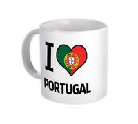 Taza de regalo: Me encanta la bandera de Portugal