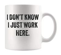 Taza De Regalo No lo sé, solo trabajo aquí. Taza De Té Compromiso 2 | unidades / 330 ml Divertido Taza Personalizada Encantador Tazas Desayuno Ánimo Bodas