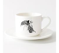 Taza de regalo original Ángel de la Muerte: Alas de Guerrero Anime Manga （6oz/175ml） Apto para lavavajillas y microondas, para la oficina y el hogar Juego de té con taza y platillo (blanco)