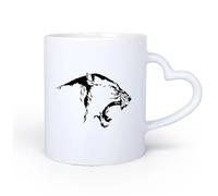 Taza de regalo original Cabeza de felino grande Depredador Animal salvaje Panter 11oz/320ml Oficina, hogar, cafetería, apto para lavavajillas y microondas