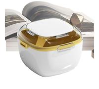 Taza de remojo de prótesis dentales - 9,5 x 9,5 x 6,9 cm, de doble capa para dentaduras postizas a prueba de fugas, contenedor de baño con tapa segura | de limpieza de retención de