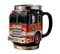 Taza de rescate de bomberos, para los más valientes entre nosotros, tazas de café divertidas de acero inoxidable 304 para hombres, taza de café hecha a mano, única para bomberos, amantes del café (1