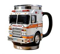 Taza de rescate de bomberos, para The Bravest Among Us, taza de café hecha a mano, diseño de camión de bomberos 3D, tazas de rescate de incendios, decoración de cocina y escritorio, regalo único