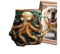 Taza de resina con diseño de pulpo Oceans Creature para amantes del mar, taza de café con estatua de pulpo 3D, vasos de resina para capuchino, latte, leche, sopa, agua, , cerveza, vino, whisky