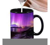 Taza De Revelación De Cambio De Calor - De Cerámica De Cambio De Calor, Taza De Cerámica De Diseño De Luces Del Norte Para Niños Niñas Hombres Y Mujeres, Gran Artesanía