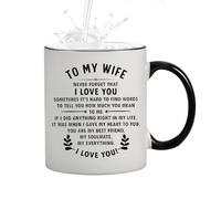 Taza de San Valentín | Pareja de bebidas frías y calientes - Taza de cerámica para té y café | Cocina de restaurante - Juego de regalo a juego para él y ella con mensaje de amor