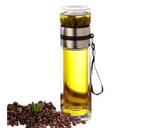 Taza De Separación De Té Y Agua, Botella De Infusor De Té De Vidrio - Taza De Viaje Impermeable,Taza De Té De Pared Doble, Botella De Agua De Infusor Portátil, Botella De Té Con