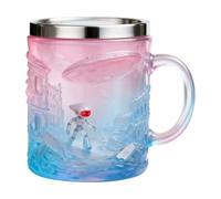 Taza de té | 200 mililitros 3D en relieve recipiente para bebidas con capacidad - taza de café con borde de acero inoxidable - Para el hogar, cocina, descanso en el trabajo, mañana