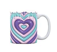 Taza de té 3D Love - 400 ml de taza de café romántico | Novedad Copa de bebidas decorativas | Drinkware creativo para té de chocolate caliente de latte, linda tazas de regalos para novia de aniversari