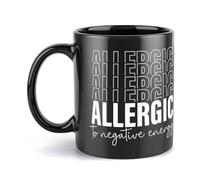 Taza De Té Allergic To Negative Energy Positive Vibesonly Unique Taza Personalizada Decorativa Tazas De Cafe Premium Tazas Desayuno Para Uso Diario Cumpleaños Oficina 300ML