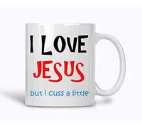 Taza De Té Amo A Jesús Pero Maldigo Un Poco Tazas De Cafe Clásico Tazas Desayuno Premium Taza Personalizada Para Cumpleaños Oficina Regalo 330Ml