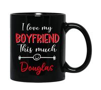 Taza De Té Amo A Mi Novio Así De Mucho En Negro. Para 330ML