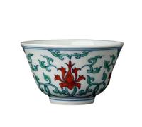 Taza de té Antigua Pasionaria Pintada a Mano Doucai Anfitrión Té Individual Cerámica Dedicada Personal Recipiente for Remojo