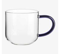 Taza de Té ASA coppa Cristal Taza con Asa Azul Vidrio Borosilicato 0,4L