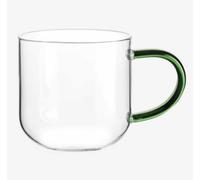 Taza de Té ASA coppa Cristal Taza con Asa Verde Vidrio Borosilicato 0,4L
