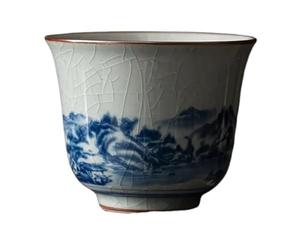 Taza De Té Azul Antiguo Y Blanco, Maestra Cerámica, Tazón Grande, Juego Kung Fu, Chino, 1 Ud La Elegancia Es Atemporal(C)