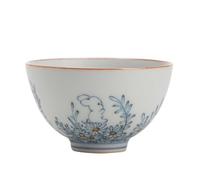 Taza de té Azul antiguo y blanco Ru Kiln Daisy Rabbit Juego cerámica corazón pollo anfitrión invitados Kung Fu Contenedor remojo