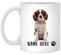 Taza De Té Cachorro Cavalier King Charles Spaniel Con Nombre Personalizado, Color Marrón Y, Texto Personalizado Tazas Desayuno Ideal Taza Personalizada Clásico Tazas De Cafe Para