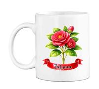 Taza De Té Camelia Blanca Personalizada Tazas Desayuno Para 330ML
