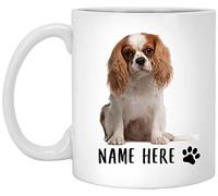 Taza De Té Cavalier King Charles Spaniel Rojo Sentado Con Nombre Personalizado, Texto Personalizado Taza Personalizada Ideal Tazas Desayuno Premium Tazas De Cafe Para Cumpleaños