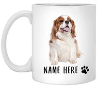 Taza De Té Cavalier King Charles Spaniel Sentado En Rojo, Nombre Personalizado, Texto Personalizado Taza Personalizada Ideal Tazas De Cafe Decorativa Tazas Desayuno Para Cumpleaños