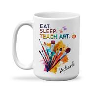 Taza De Té Comer, Dormir, Enseñar Arte Personalizado Taza Personalizada Ideal Tazas De Cafe Decorativa Tazas Desayuno Para Todas Las Ocasiones Cumpleaños Oficina 330ML