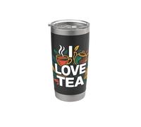 Taza de té con diseño de hojas Vaso térmico de acero inoxidable de doble pared
