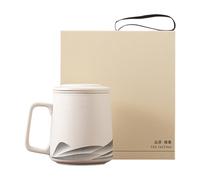 Taza de té con infusor y tapa, taza de filtro de cerámica de 360 ml, botella infusora de té, para hombres y mujeres, hogar, trabajo, oficinas, viajes, celebraciones