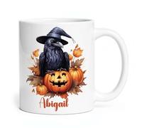 Taza De Té Cuervo De Halloween Personalizado Tazas Desayuno Ideal Tazas De Cafe Clásico Taza Personalizada Para Oficina Cumpleaños Regalo 330ML